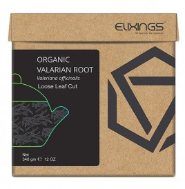 Elixings Organic Valarian Root Valeriana Officinalis Loose Leaf Cut  Box  340 grams